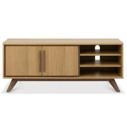 Xample Bentley Designs Kristen Light Oak Entertainment Unit For Tvs Up To 55 Inch, Weathered Oak Finish, Open Storage Shelves, Tv Stand - thumbnail 4