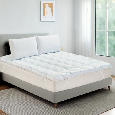 Belofay Ultra Cool Single Mattress Topper 10Cm Extrathick  With Cooling Jacquard Fabric, 100% Polyester Filling - image 1