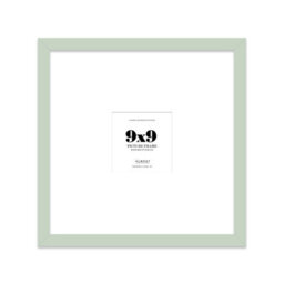"9X9"" Mint Green Picture Frame - 9X9"" Square Frame With 5X5"" Mount For 9X9""/5X5"" Pictures Vintage Style Gallery Wall, 1 Pack" - thumbnail 1