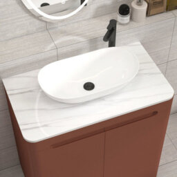 Royal Bathrooms Venice 800mm Terracotta Clay Freestanding Bathroom Countertop Vanity Unit 2 Door With Cesar Basin - thumbnail 6