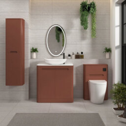 Royal Bathrooms Venice 800mm Terracotta Clay Freestanding Bathroom Countertop Vanity Unit 2 Door With Cesar Basin - thumbnail 4