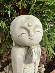 Burgess Lovely Monk Stone Statue Outdoor Garden Ornament Oriental Buddha - thumbnail 5