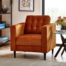 Furniturebox Uk Jenna Burnt Orange Velvet Armchair