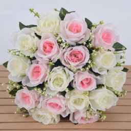 18 Light Pink Silk Artificial Rose Bouquet For Wedding & Home Decor - Realistic & Maintenance-Free - thumbnail 7