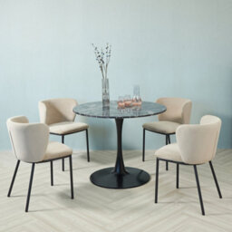 Set Of 2 Light Grey Velvet Dining Chairs Modern Upholstered Accent Chairs With Black Metal Legs - thumbnail 3