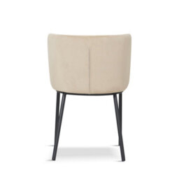 Set Of 2 Light Grey Velvet Dining Chairs Modern Upholstered Accent Chairs With Black Metal Legs - thumbnail 7