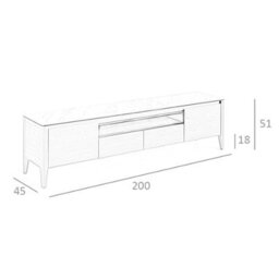 Angel Cerda Elegant Walnut Tv Stand With Glass Top Imitating Marble Finish - thumbnail 6