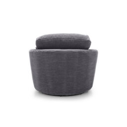 Abakus Direct Jumbo Grey Cord Swivel Chair For Living Room With Thick Luxury Deep Filled Cushioning - thumbnail 3