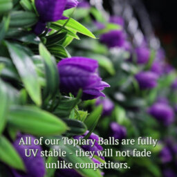 Pair Of Best Artificial 38Cm Purple Lush Tulip Hanging Basket Flower Topiary Ball - Weather & Fade Resistant - thumbnail 4