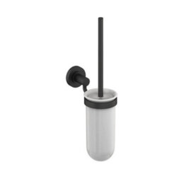 Hoxton Toilet Brush Holder Matt Black Finish Wall Mounted Britton Bathrooms - thumbnail 1