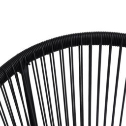 Berkfield Garden Moon Chairs 2 Pcs Rattan Black - thumbnail 6
