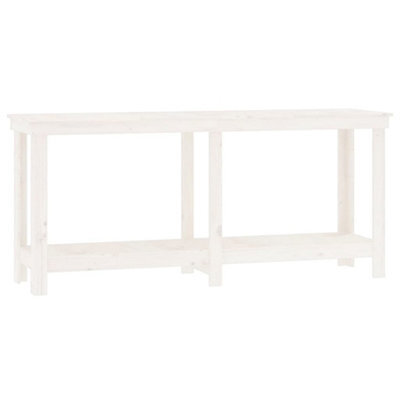 Berkfield Rustic Work Bench White 180X50X80 Cm Solid Wood Pine - image 1