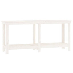 Berkfield Rustic Work Bench White 180X50X80 Cm Solid Wood Pine