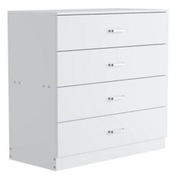 White 4-Tier Bedroom Drawer Cabinet - thumbnail 1