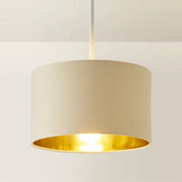 Valuelights Reni Natural & Gold Inner Drum Ceiling Lamp Shade (D)25Cm - thumbnail 3
