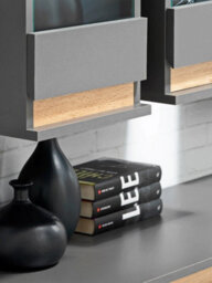 "Arte Modo Anthracite & Oak Wotan Entertainment Unit 175Cm - Modular Led Media Wall For Tvs Up To 49""" - thumbnail 4