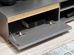"Arte Modo Anthracite & Oak Wotan Entertainment Unit 175Cm - Modular Led Media Wall For Tvs Up To 49""" - thumbnail 3