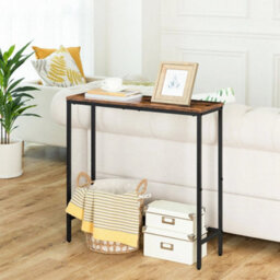 Brown Console Table Compact Display Table Sofa Table 75 X 24 X 75 Cm Entryway - thumbnail 5