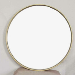 DEENZ 50Cm Large Round Gold Wall Mounted Mirror Brass Metal Frame Bathroom Living Room - thumbnail 4