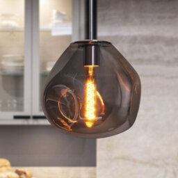 Long Life Lamps Company Chrome Blown Glass Ceiling Pendant Light Smoked Grey Globe Lamp Shade H3068 - thumbnail 7
