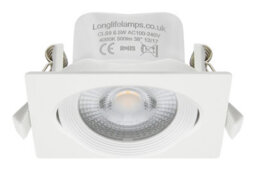 Long Life Lamps Company 6.5W Adjustable Square Led Recessed Ceiling Downlight 4000K Cls9 - thumbnail 1
