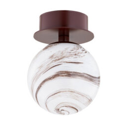 Luminosa Lighting Luminosa Fabio Wall Lamp White-Brown (Marble Colour), Chocolate Brown Ip44 - thumbnail 2