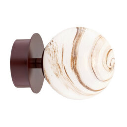 Luminosa Lighting Luminosa Fabio Wall Lamp White-Brown (Marble Colour), Chocolate Brown Ip44 - thumbnail 1
