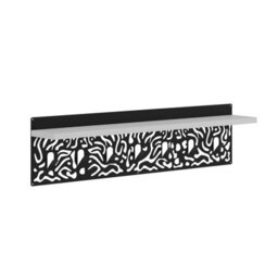 Decortie Novo Wall-Mounted Coat Rack White Metal 7 Hooks And Open Shelf Storage Space, Hallway, Bedroom (Black Metal) - thumbnail 2