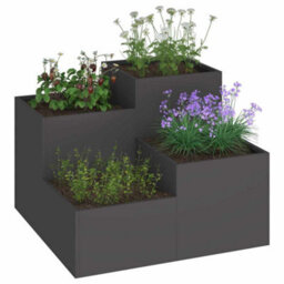 Berkfield Garden Planter Black 100 X 100 X 60 Cm Steel - thumbnail 3