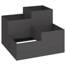 Berkfield Garden Planter Black 100 X 100 X 60 Cm Steel - thumbnail 2