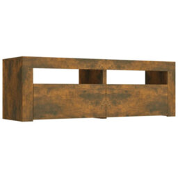Walplus Tv Cabinet With Led Lights Smoked Oak 120X35X40 Cm - thumbnail 3