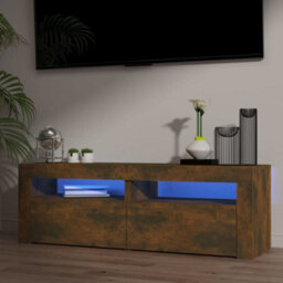 Walplus Tv Cabinet With Led Lights Smoked Oak 120X35X40 Cm - thumbnail 1