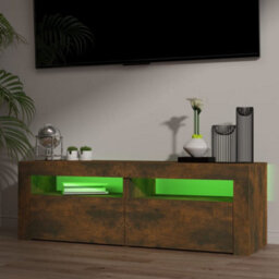 Walplus Tv Cabinet With Led Lights Smoked Oak 120X35X40 Cm - thumbnail 9