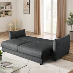 Charlotte 3 Seater Sofa Bed With Fabric Cover In Grey - thumbnail 8