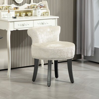 Homcom Dressing Table Stool Vanity Seat W/ Rubber Wood Legs Bedroom - Beige - image 1