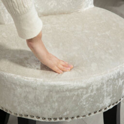 Homcom Dressing Table Stool Vanity Seat W/ Rubber Wood Legs Bedroom - Beige - thumbnail 8