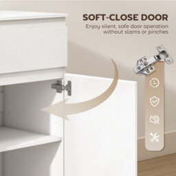 Homcom Chest Of Drawers, 5 Drawer Dresser With Soft-Close Cabinet, White - thumbnail 6