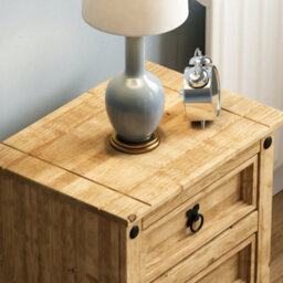 Lassic Vida Designs Corona 3 Drawer Bedside Chest Mexican Solid Waxed Pine (H)600mm (W)480mm (D)350mm - thumbnail 4
