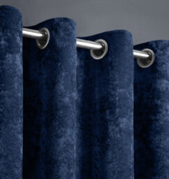 Intimates Luxury Velvet Drapes Ring Top Curtains - Fully Lined, Thermal Perfect For Modern Decor And Sophisticated Style - Navy Blue