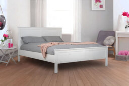 Seren Solid Wooden Bedframe 4Ft Double 5Ft King In White Finish Headboard Included - thumbnail 2
