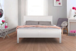 Seren Solid Wooden Bedframe 4Ft Double 5Ft King In White Finish Headboard Included