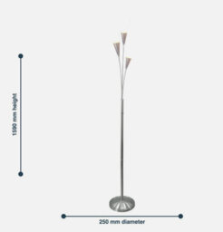 Modern Floor Light Standing Lamp Satin Nickel Glass Shades Traditional Design - thumbnail 5