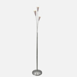 Modern Floor Light Standing Lamp Satin Nickel Glass Shades Traditional Design - thumbnail 2