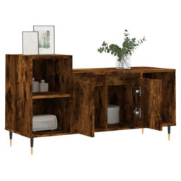 Berkfield Tv Cabinet Smoked Oak 100X35X55 Cm Engineered Wood - thumbnail 4