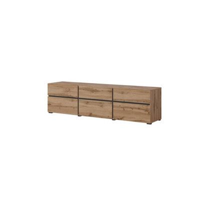 Arte Kross 41 Tv Cabinet In Oak Wotan - W1800mm H480mm D400mm Rustic Elegance - image 1
