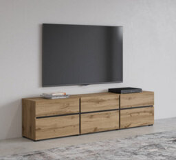 Arte Kross 41 Tv Cabinet In Oak Wotan - W1800mm H480mm D400mm Rustic Elegance - thumbnail 6