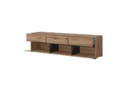 Arte Kross 41 Tv Cabinet In Oak Wotan - W1800mm H480mm D400mm Rustic Elegance - thumbnail 2
