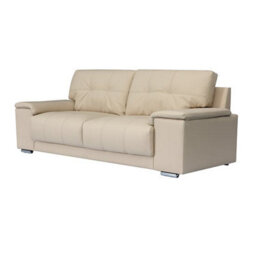 Furniture in Fashion Kensington Faux Leather 3 Seater Sofa In Ivory - thumbnail 5