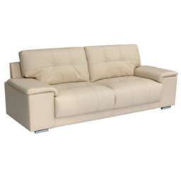 Furniture in Fashion Kensington Faux Leather 3 Seater Sofa In Ivory - thumbnail 3