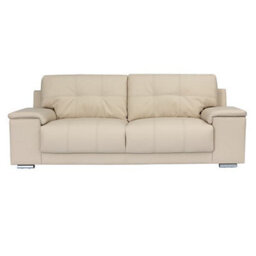Furniture in Fashion Kensington Faux Leather 3 Seater Sofa In Ivory - thumbnail 2